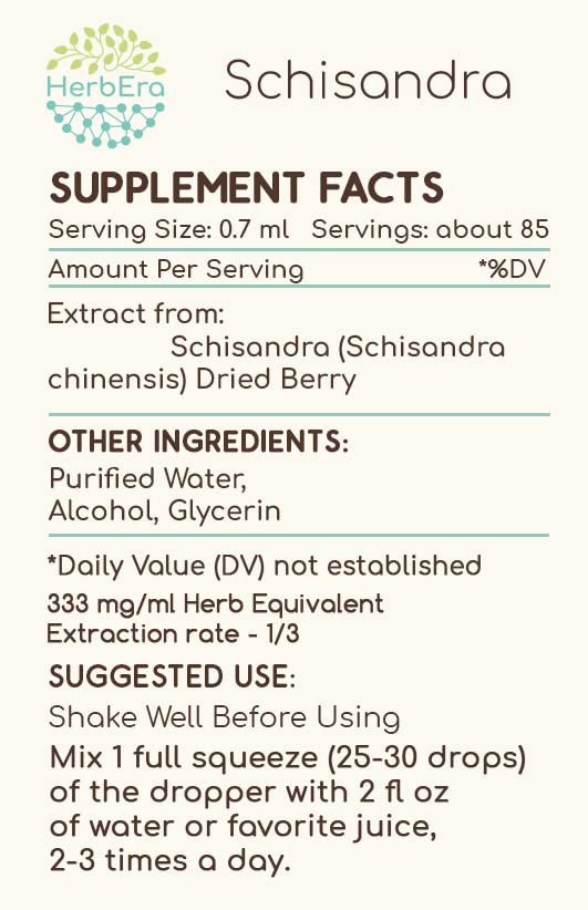 Premium Schisandra Chinensis Alcohol Herbal Extract Tincture - 2 fl oz Concentrated Liquid Drops with Natural Dried Berry | Immune Support, Stress Relief & Energy Boost for Daily Wellness