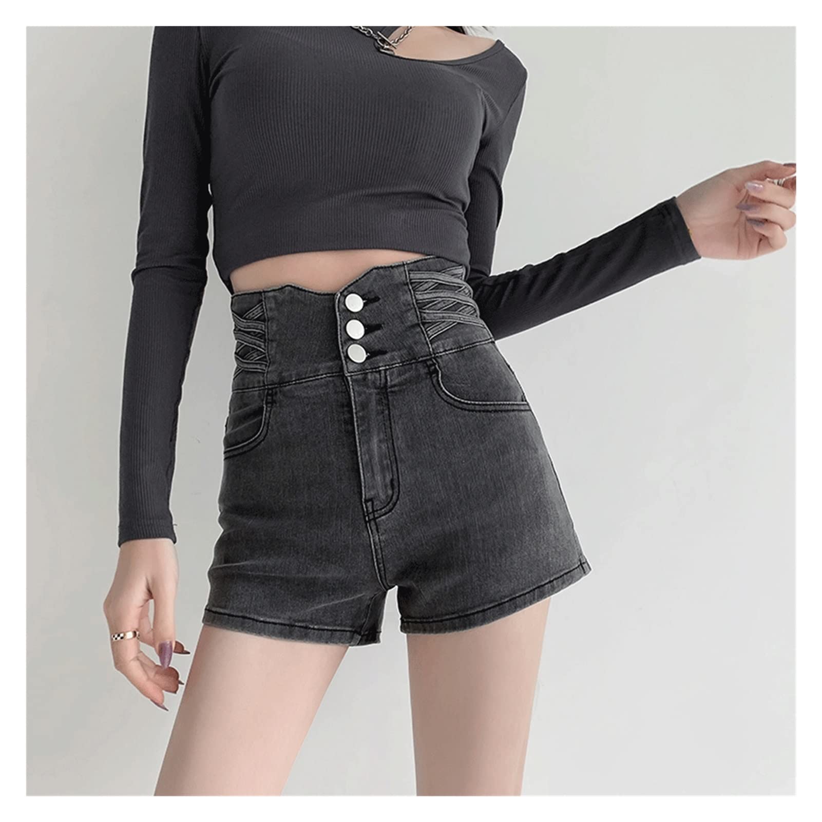 **Women's High Waist Stretch Denim Shorts - Summer Push Up Tight Shorts for Women (Color: C, Size: XL) - Perfect for Casual Outings, Beach Trips & Night Out**