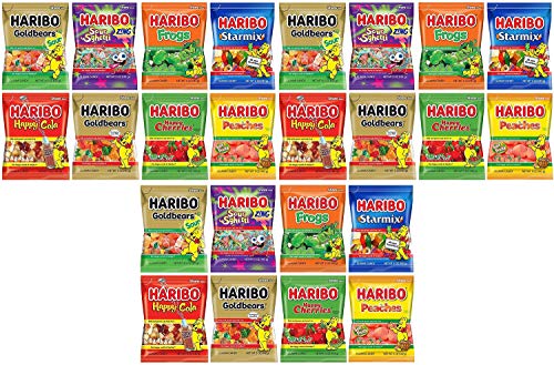 Haribo Assorted Gummy Candy Variety Pack - 8 Flavors in 3 Packs (24 Total) | Perfect for Halloween Treats, Party Favors & Office Snacks