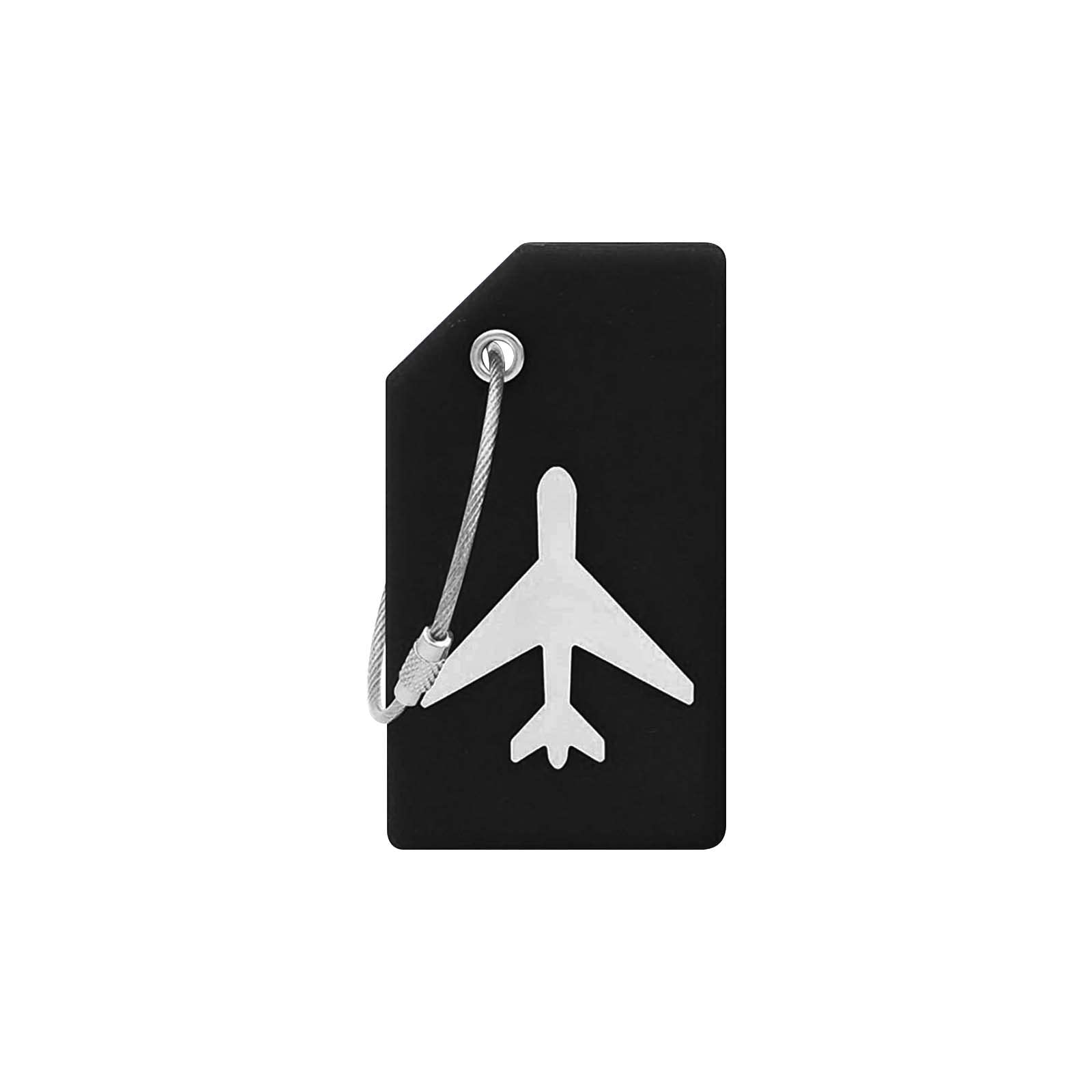 Durable Silicone Luggage Tag - Waterproof Travel ID Tag for Suitcases, Backpacks & School Bags (Black, One Size) - Perfect for Air Travel, Business Trips & Daily Commute