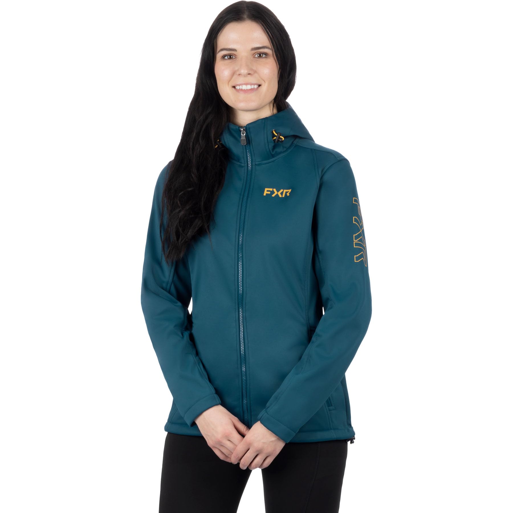 FXR Women's Pulse Softshell Jacket 2025 - Waterproof Windproof Winter Jacket for Outdoor Activities (Dark Steel/Sundial, Medium) - Perfect for Skiing, Snowboarding & Cold Weather Adventures