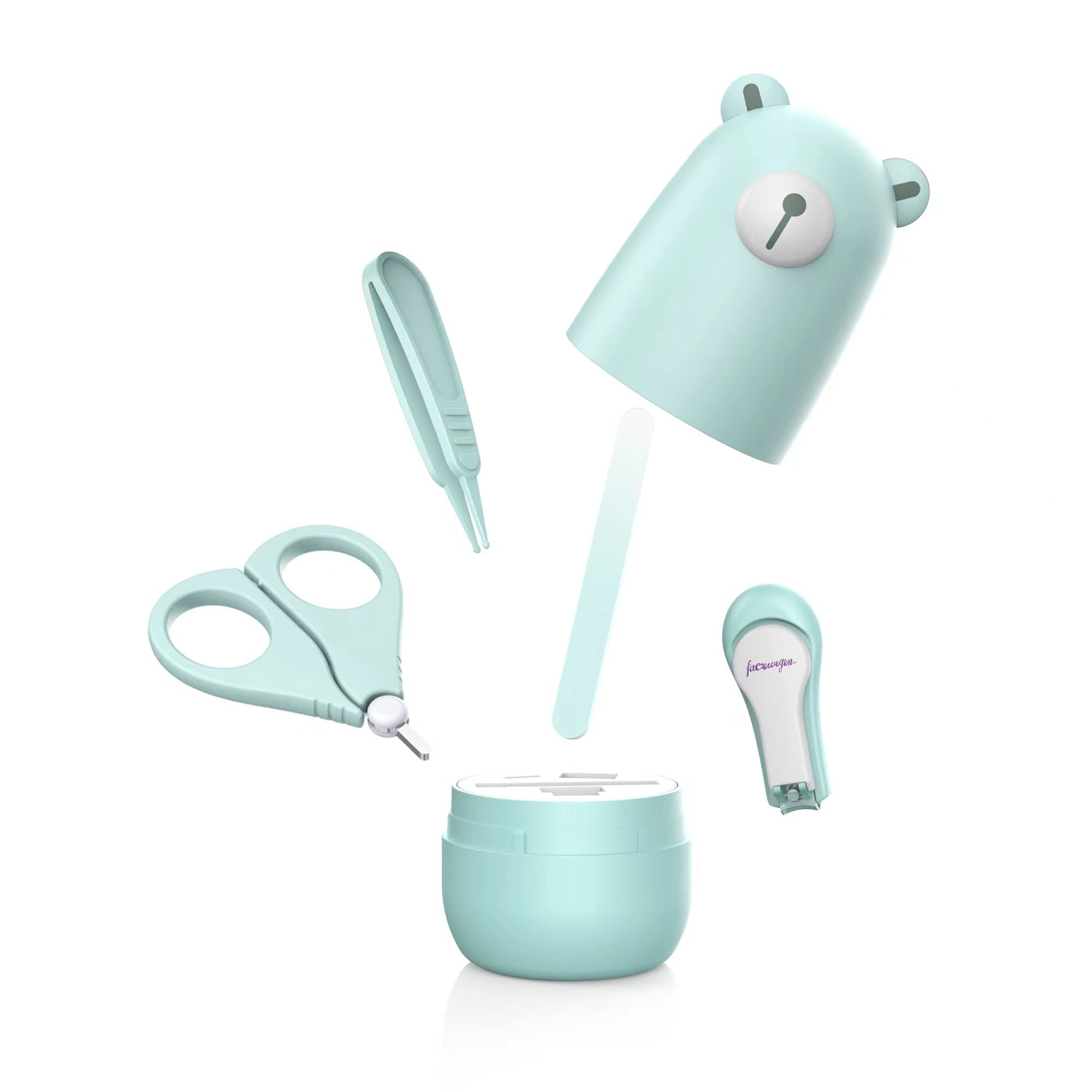 Baby Nail Clippers Set with Cute Case - Safe Infant Manicure & Pedicure Kit for Newborns, Toddlers & Kids | Essential Baby Grooming Care & Perfect Shower Gift for New Parents (Blue Bear Design) | Gentle Nail Trimming for Sensitive Skin & Stress-Free Baby Care Routine
