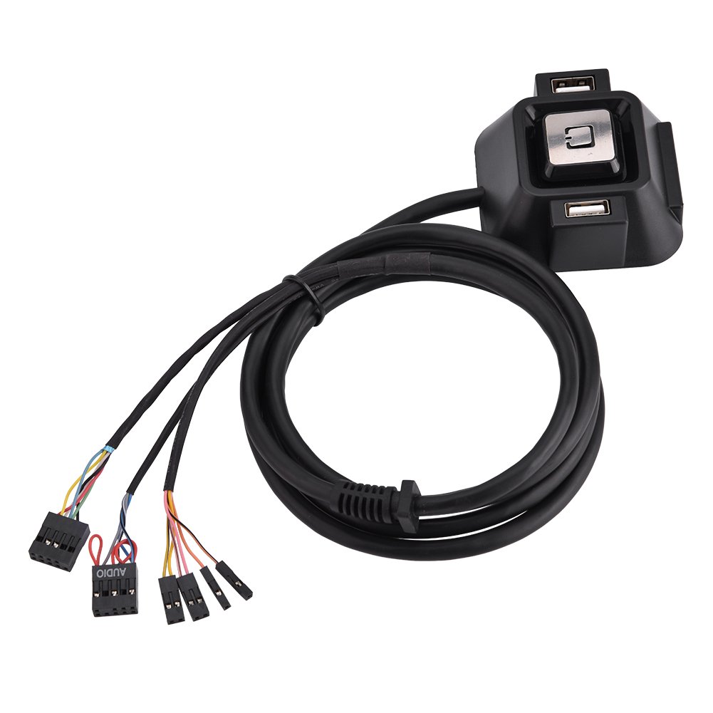 Yosoo Desktop PC Case Switch with USB Ports, Power Reset, Audio & Microphone Port - Computer Power Supply & HDD Switch for DIY PC Builds and Gaming Rigs