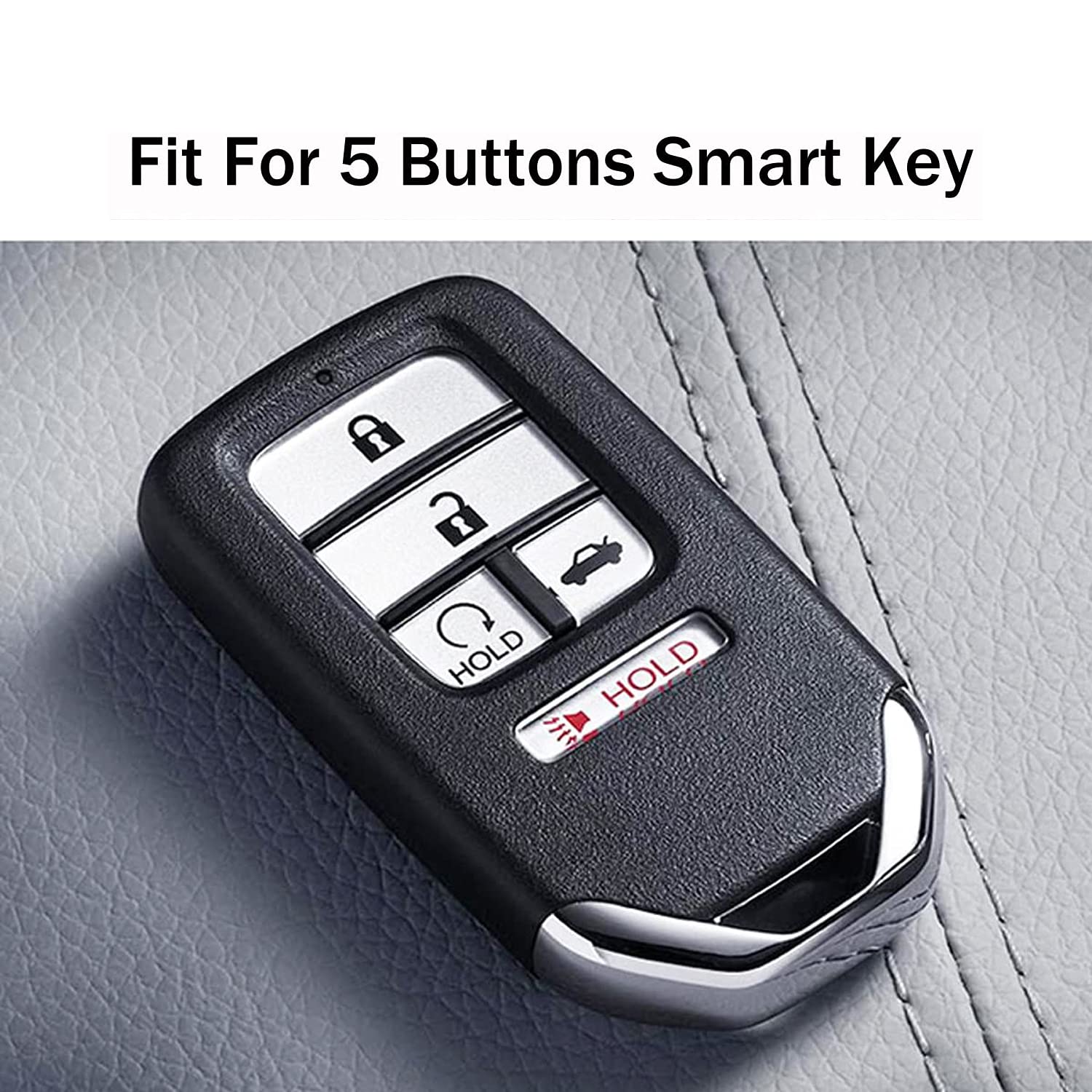 Premium Silicone Key Fob Cover for Honda Accord, Civic, CRV, Pilot, Passport, Insight - Durable Keyless Entry Remote Control Protector (2-Pack, Black) | Perfect for Everyday Protection & Car Key Organization
