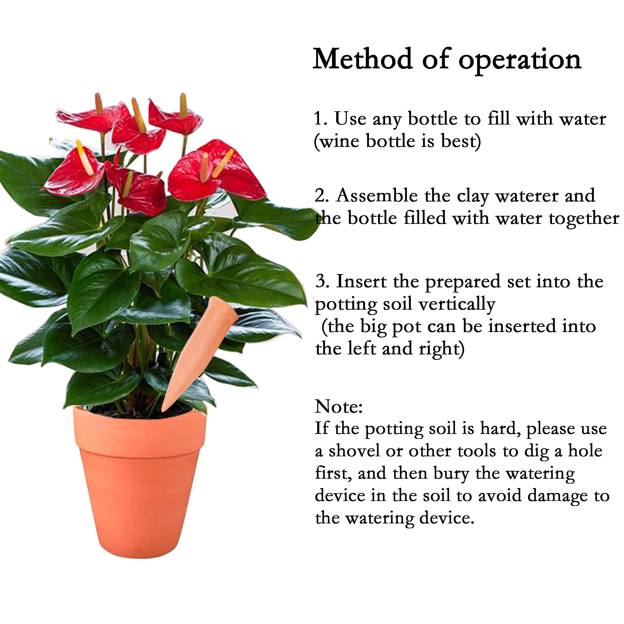 Automatic Plant Watering Device - Slow Release Clay Watering Spikes for Indoor & Outdoor Plants | Holiday Wine Bottle Drip Irrigation System | Perfect for Vacation Care, Potted Plants & Garden Use (10 Pack, Includes PVC Label & Free Gift)