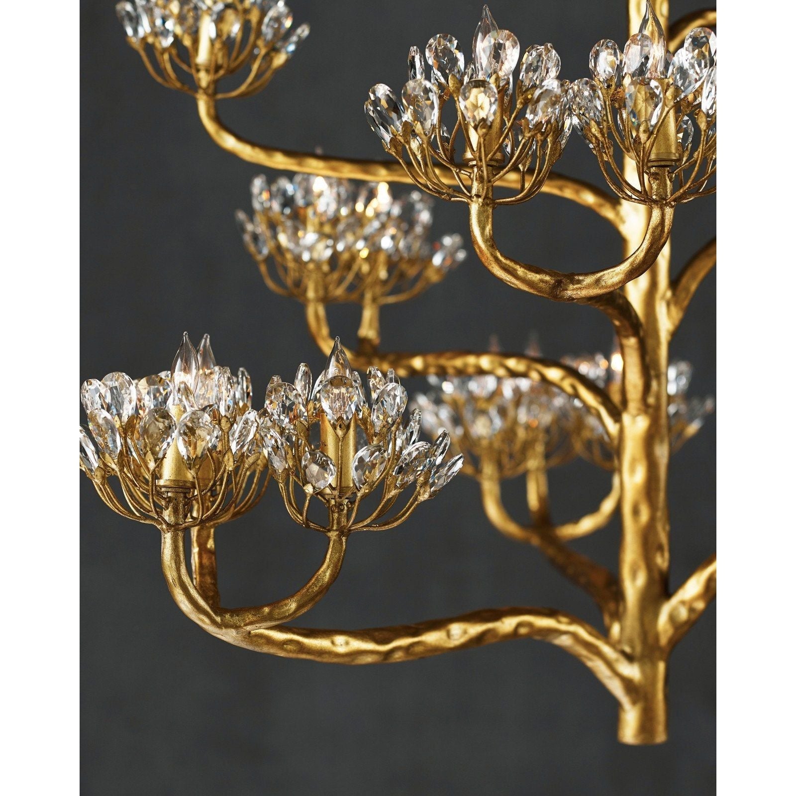 Agave Americana Gold Chandelier - Elegant Handcrafted Home Decor for Living Room, Dining Room & Bedroom Lighting