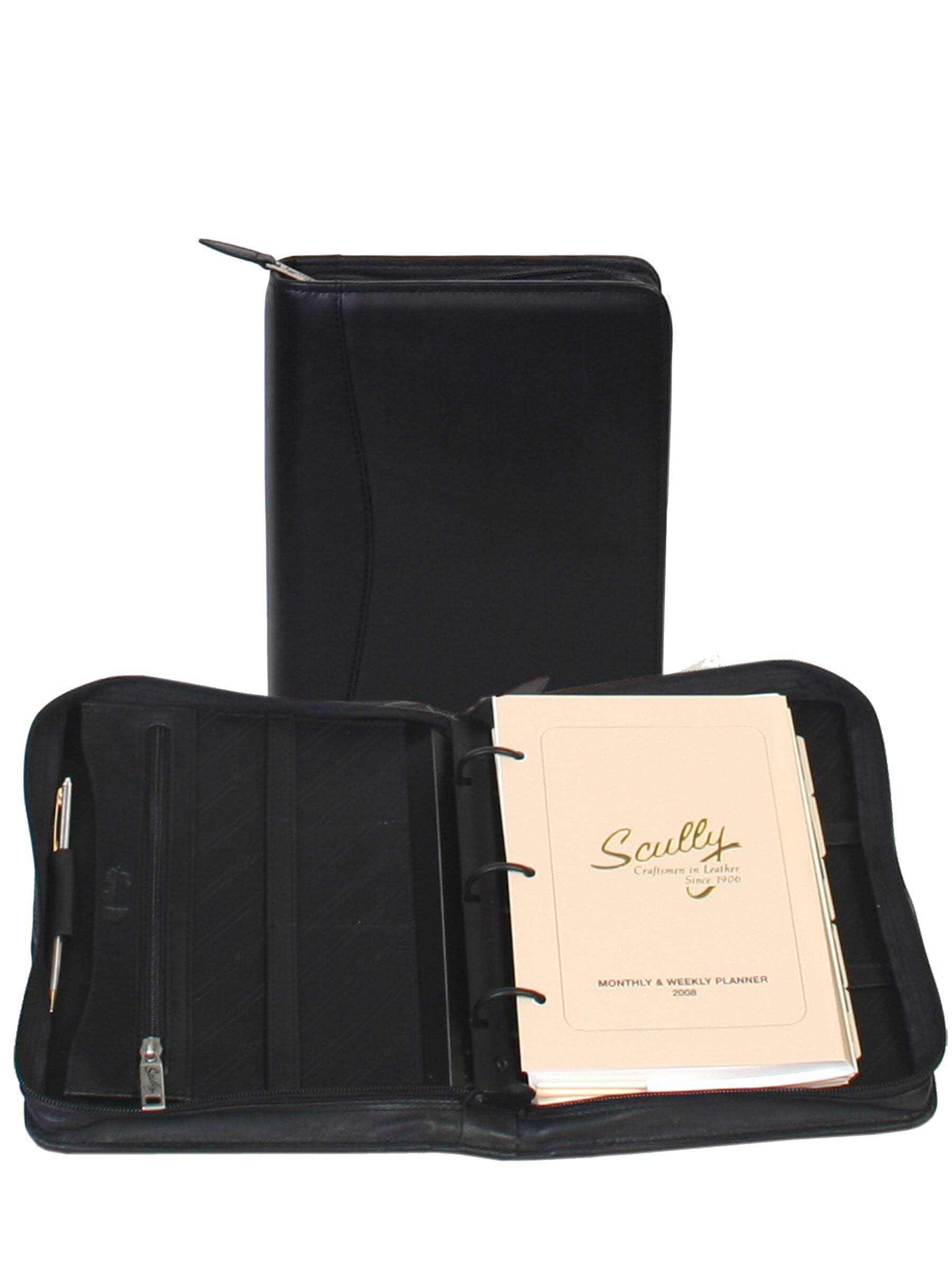 Scully Leather Zip Weekly Planner - Sierra Collection 8053Z | Premium Organizer for Work, School & Daily Planning | Perfect Gift for Professionals & Students