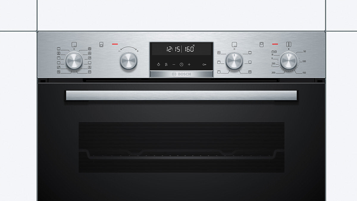 Bosch Serie 6 60cm Pyrolytic Double Oven MBG5787S0A - Self-Cleaning Built-In Oven with 4D Hot Air for Professional Baking & Roasting | Perfect for Home Kitchens & Small Restaurants