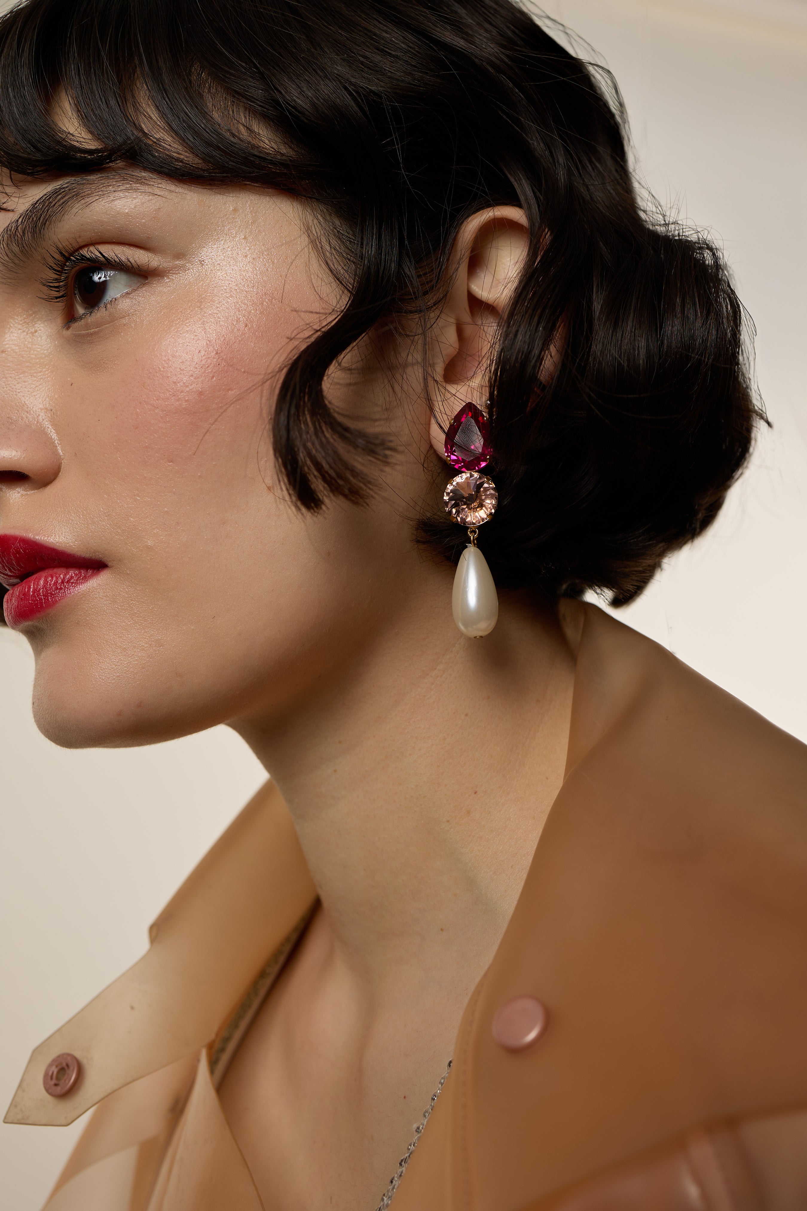 Stella Crystal and Pearl Drop Earrings for Women - Elegant Dangle Jewelry for Wedding, Party & Special Occasions