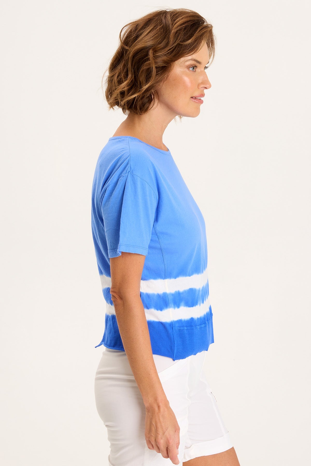 Steph Tee Caravel Wash Cobalt - Soft Vintage Washed Cotton T-Shirt for Men & Women | Casual Everyday Wear, Street Style, Lounge Comfort