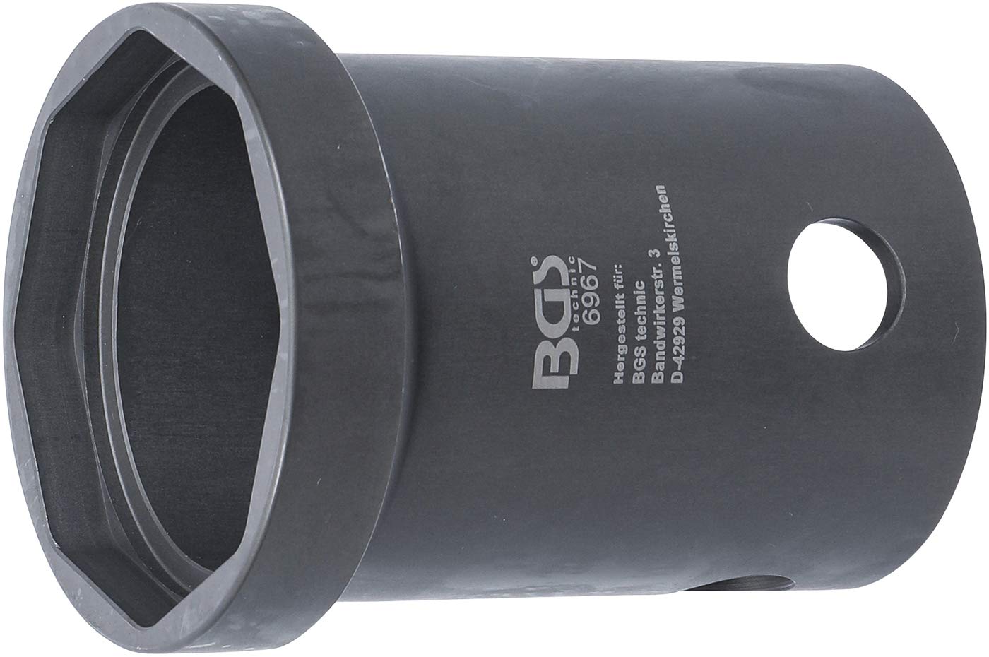 BGS Technic BGS 6967 Wheel Hub Socket Wrench - Compatible with ROR Trailer Axles | Heavy Duty Trailer Repair Tool for Professional Mechanics & DIY Enthusiasts