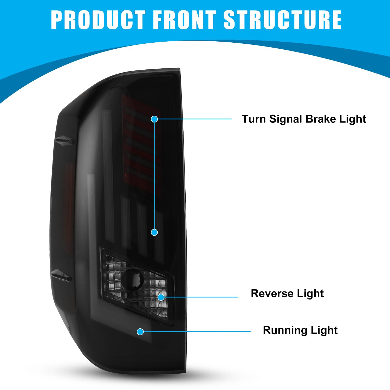 CPW LED Tail Lights for Toyota Tundra 2014-2021 - Sequential Turn Signal, Brake & Reverse Lights - Matte Black/Smoke Replacement Taillights (Plug & Play) - Perfect for Off-Roading, Night Driving & Vehicle Customization