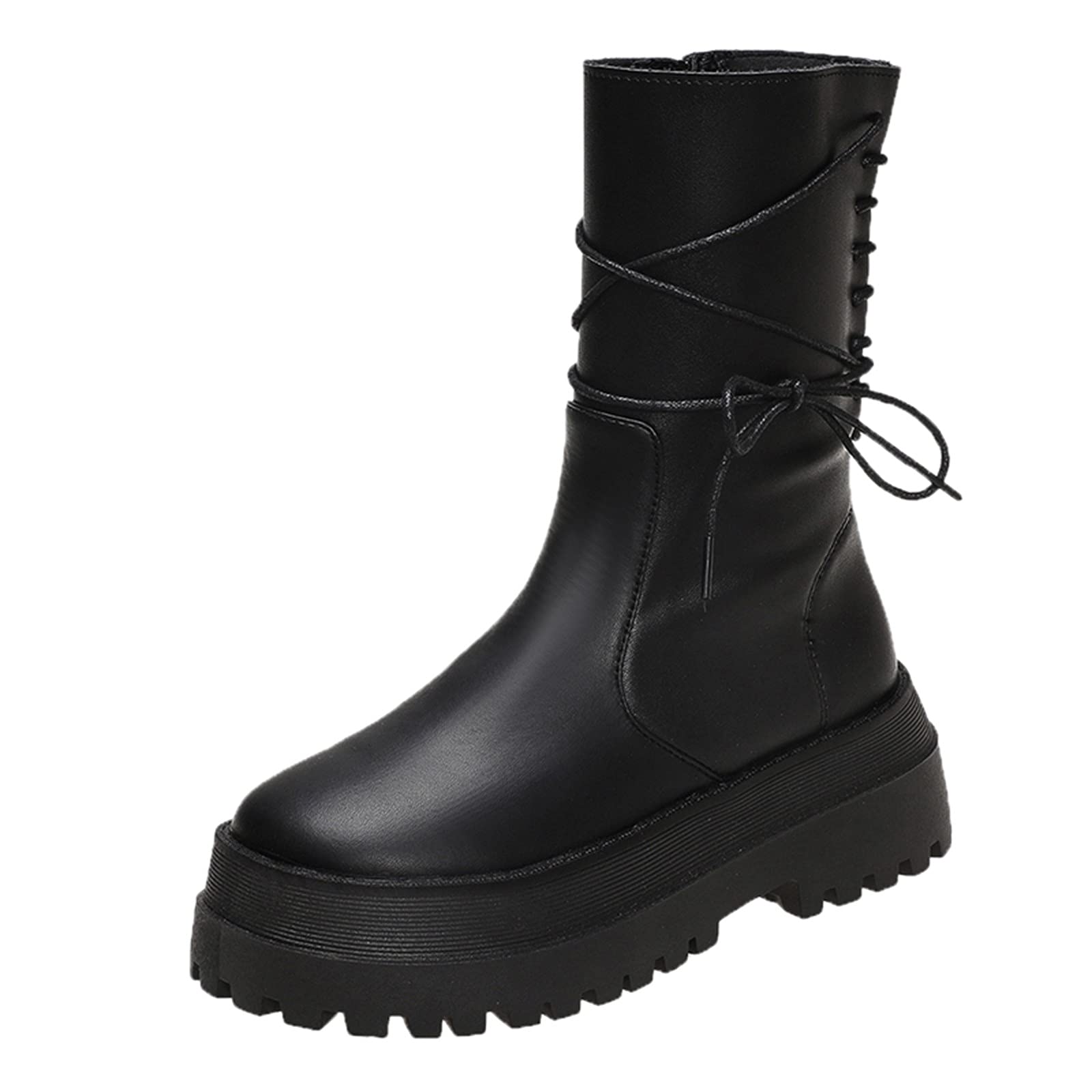 **Women's Knee High Flat Boots with Zipper - Retro Fashion Chunky Heel Boots - Breathable & Comfortable Earth Shoes for Everyday Wear, Office, and Casual Outfits**