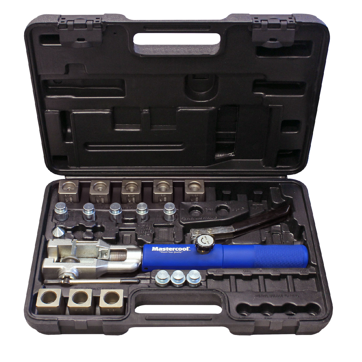 Mastercool 72300 Push Connect 45° & Double Flaring Tool Kit with Hydra Flare - Professional Brake Line Flaring for Automotive Repair & DIY Projects