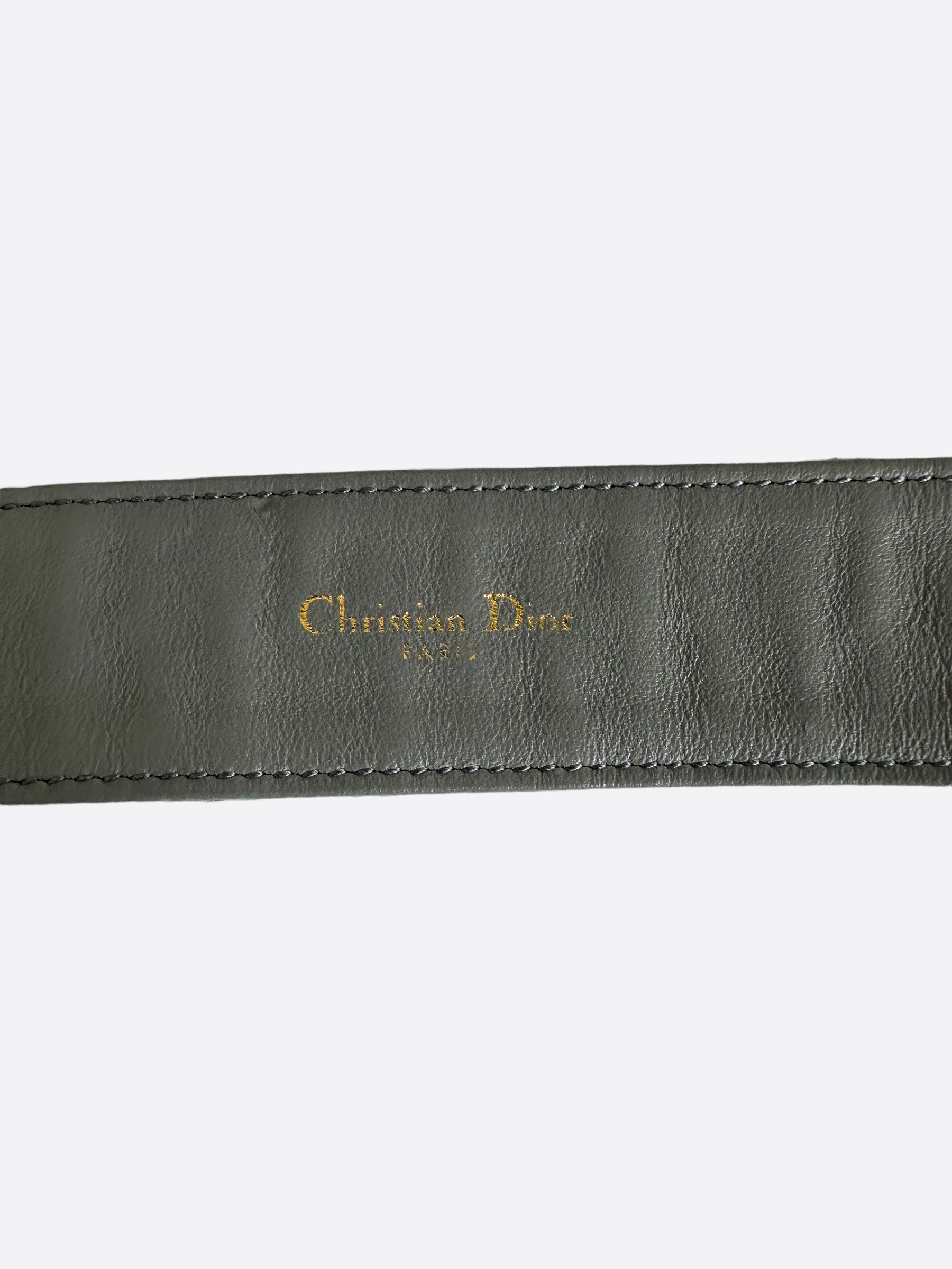 Dior Grey Oblique Gold Buckle Reversible Belt for Men & Women | Luxury Designer Fashion Accessory for Casual & Formal Outfits