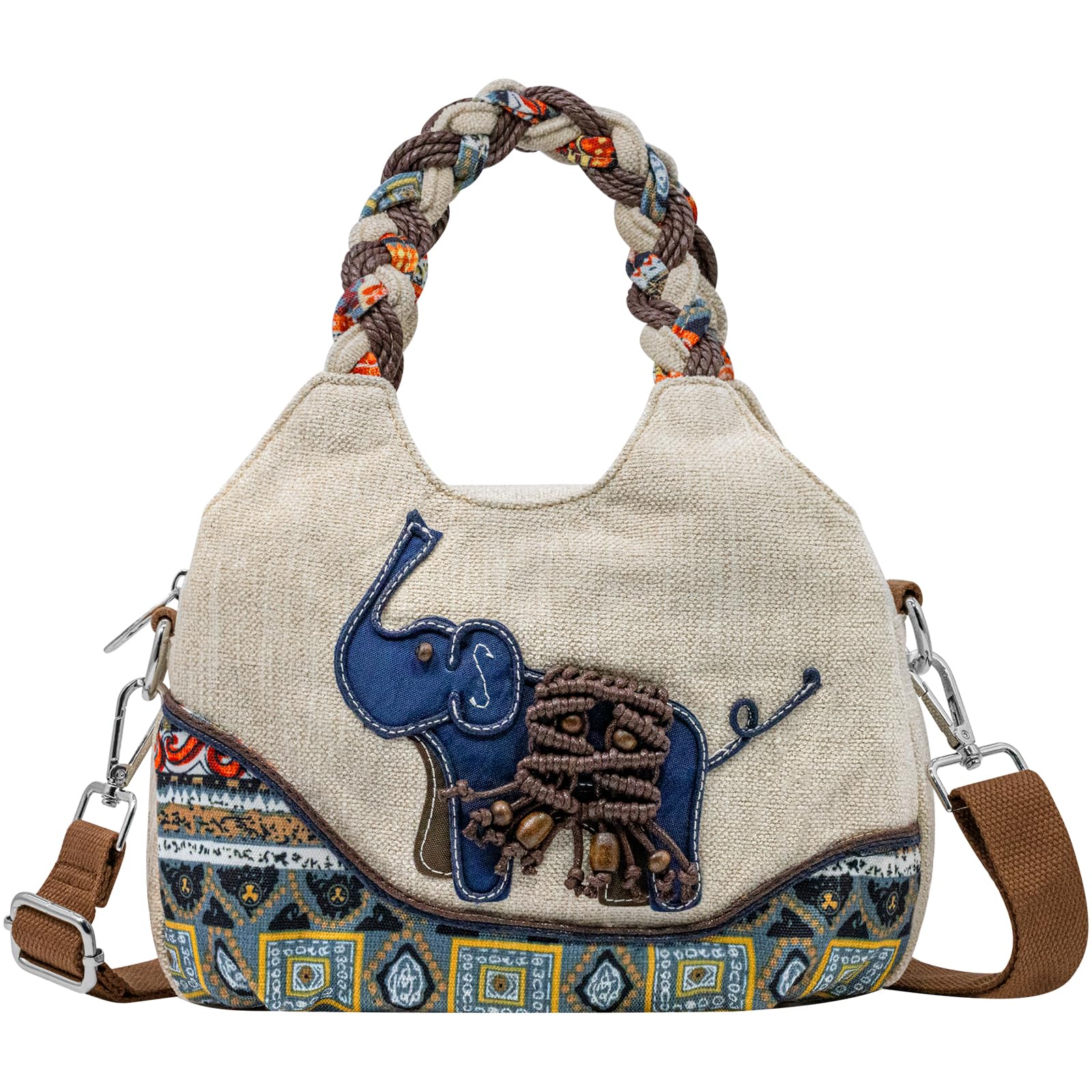 ADKALIV Women's Zippered Tote Bag - Stylish Small Crossbody Shoulder Bag with Hand-Woven Design | Perfect for Work, Travel & Everyday Use