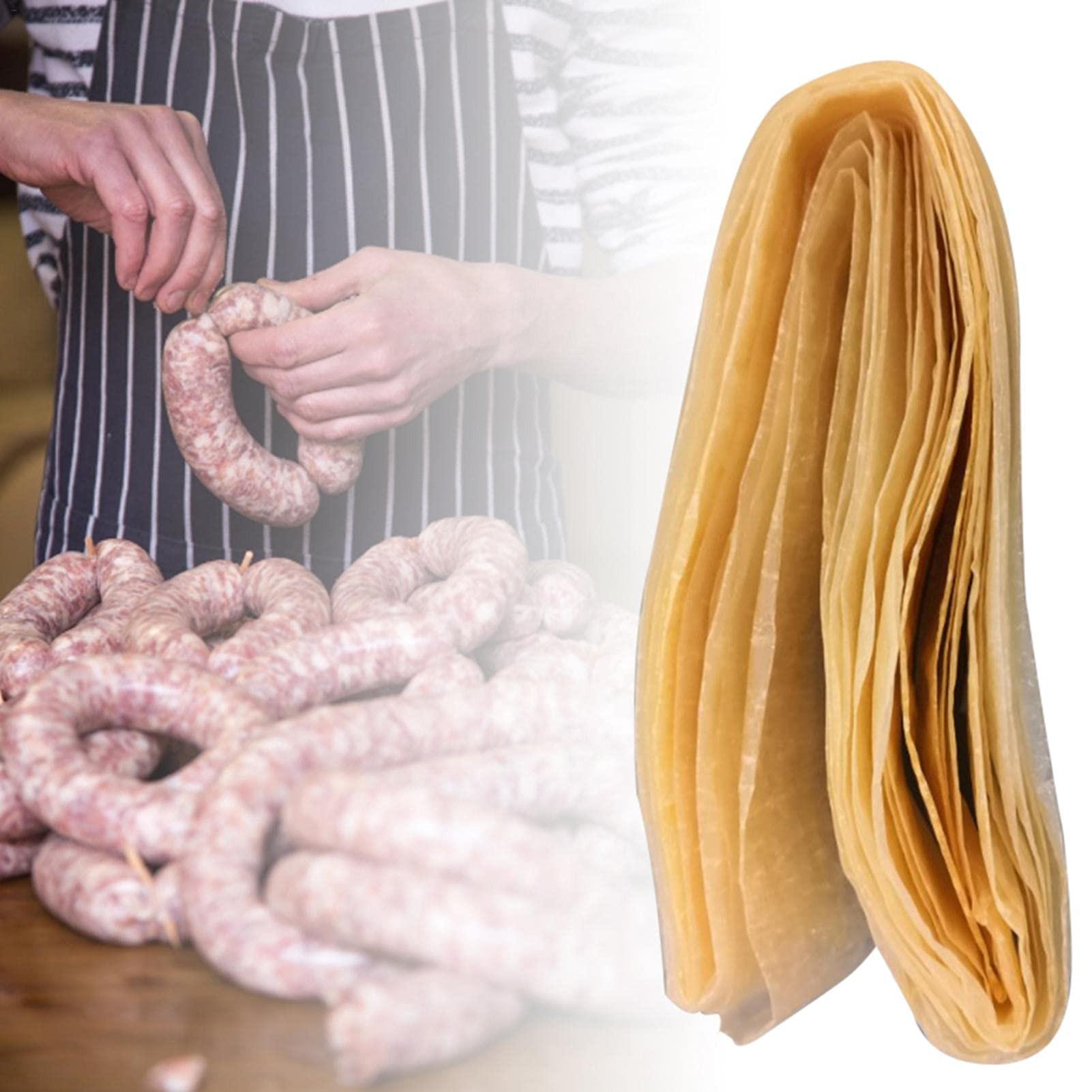 Premium Edible Sausage Casings for Homemade Sausage & Ham - Natural Drying Sausage Skins - Perfect for Kitchen, BBQ, Charcuterie & Food Preservation