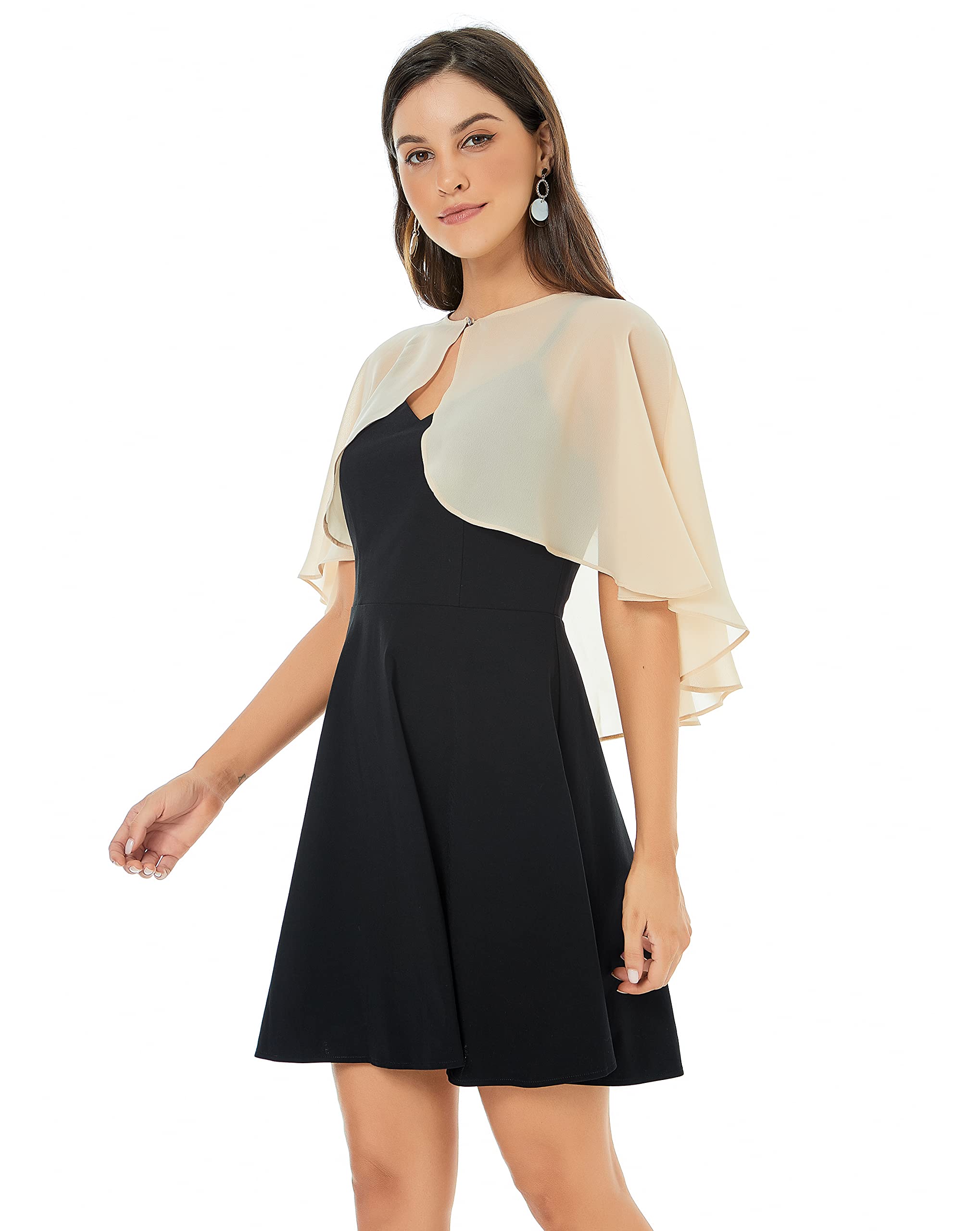 Elegant Women's Chiffon Shawls & Wraps for Wedding, Evening Dress & Bridesmaid - Lightweight Capelets & Scarves for Special Occasions, Parties & Formal Events