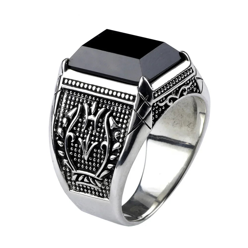 Allura Black Onyx Ring for Women - Elegant Gothic Jewelry for Evening Parties, Date Nights & Special Occasions
