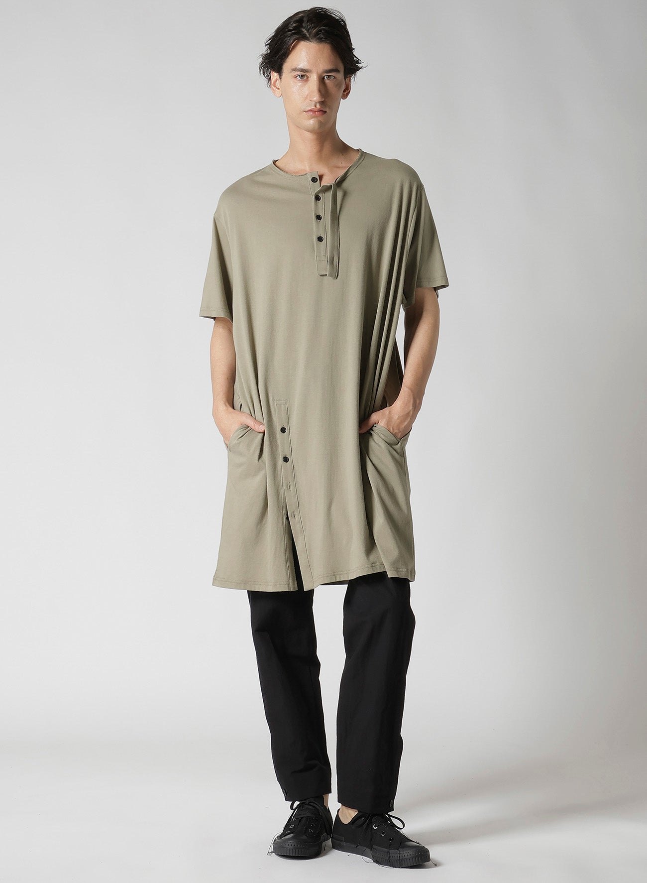 Premium Combed Jersey Henry Neck Short Sleeve T-Shirt for Men - Soft Cotton Casual Tee for Everyday Wear, Gym & Outings