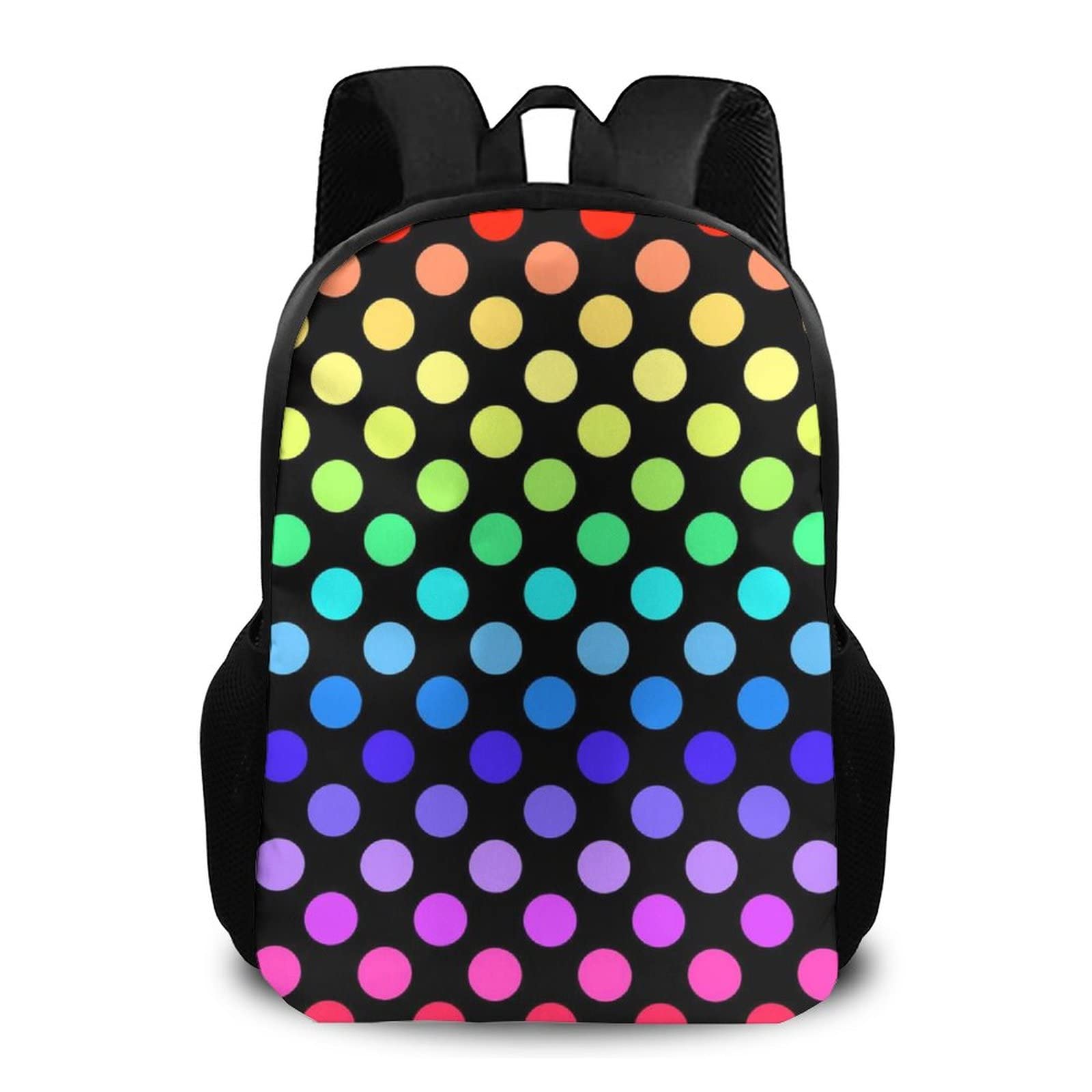 Stylish Rainbow Polka Dot Laptop Backpack for Teens - Lightweight School Bookbag with Large Capacity for Middle School Boys & Girls | Perfect for Carrying Textbooks, Pencils, Water Bottles & 15