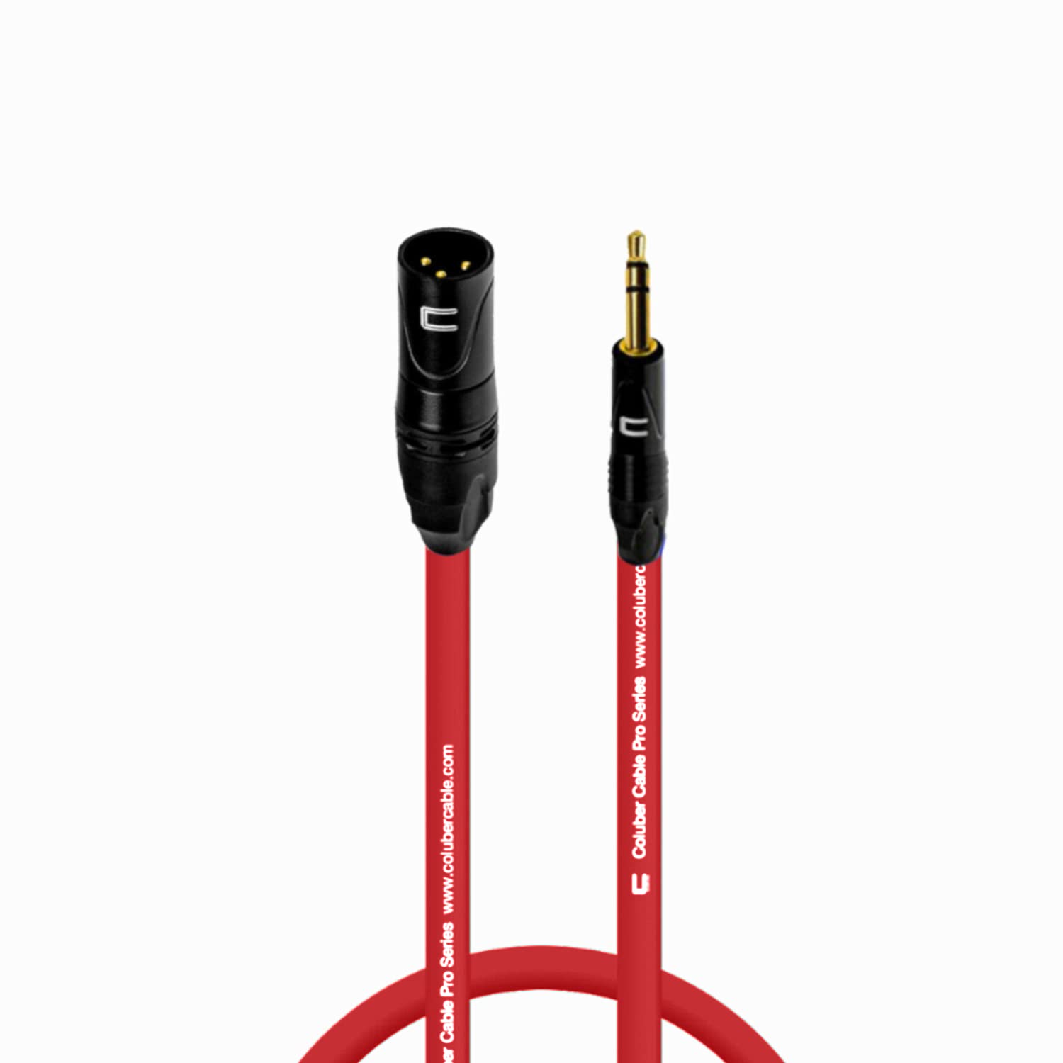 Premium Balanced XLR Male to 3.5mm TRS Cable - 1ft Red Pro Audio Cable with 3-Pin Connector for Microphones, Powered Speakers, Audio Interfaces & Mixers - Ideal for Live Performances, Studio Recording & Home Audio Setups