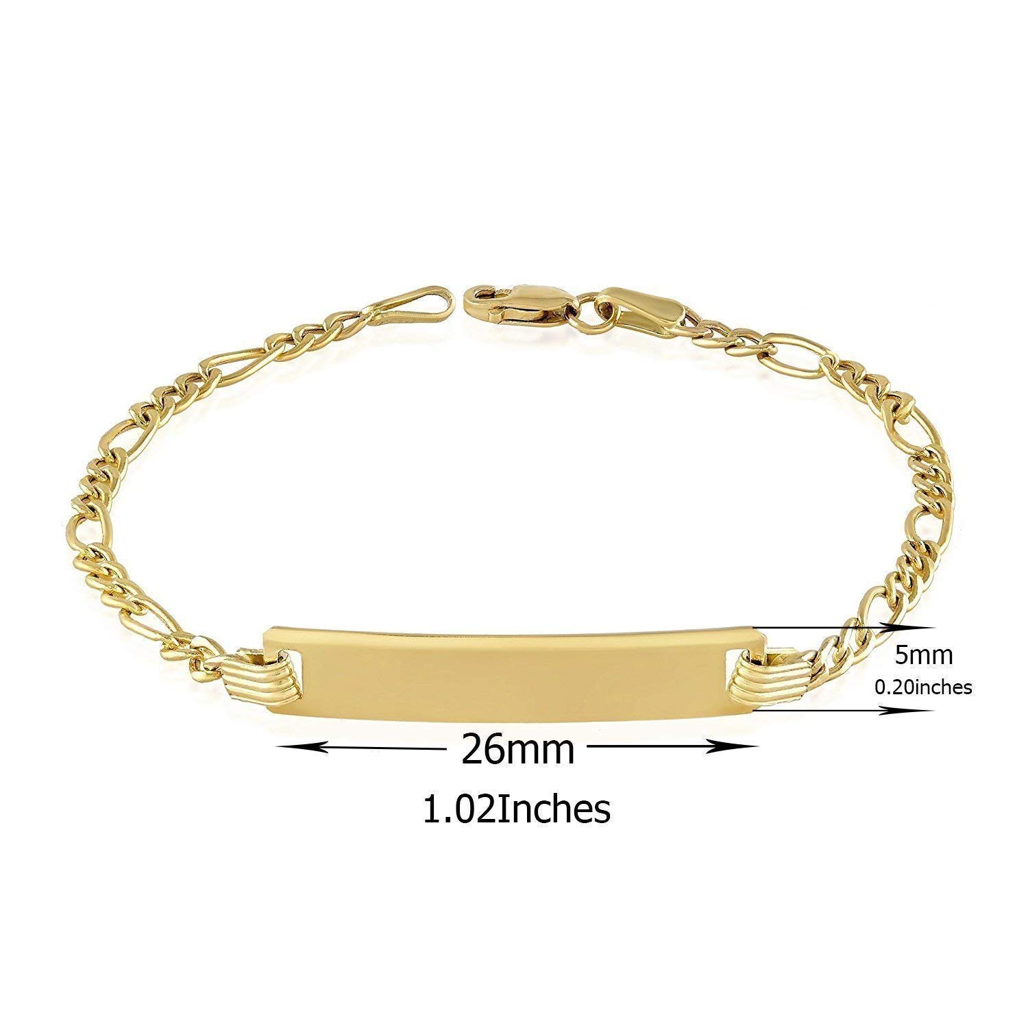 14K Real Yellow Gold Baby ID Bar Bracelet - Personalized Name Adjustable Engravable Bracelet for Newborns & Kids - Cute Jewelry Gift for Boys & Girls - Perfect for Christenings, Birthdays & Special Occasions