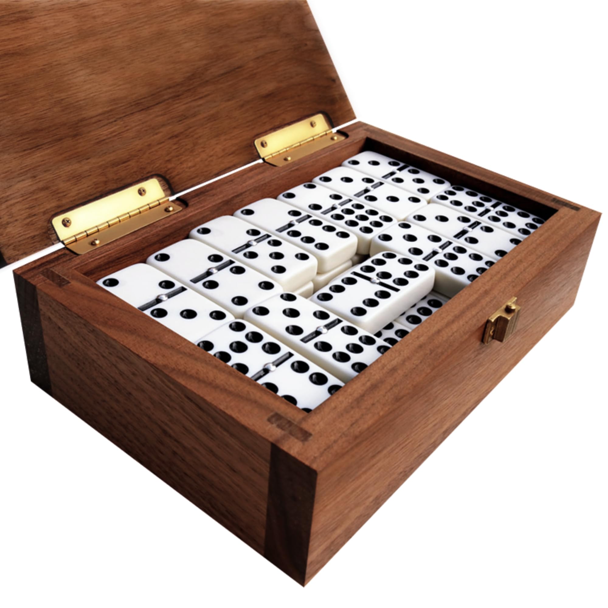 Premium Double 9 Dominoes Set with Spinners - 55-Piece Professional Domino Game in Elegant Black Walnut Storage Case | Perfect for Family Game Nights, Parties, and Casino-Style Domino Tournaments