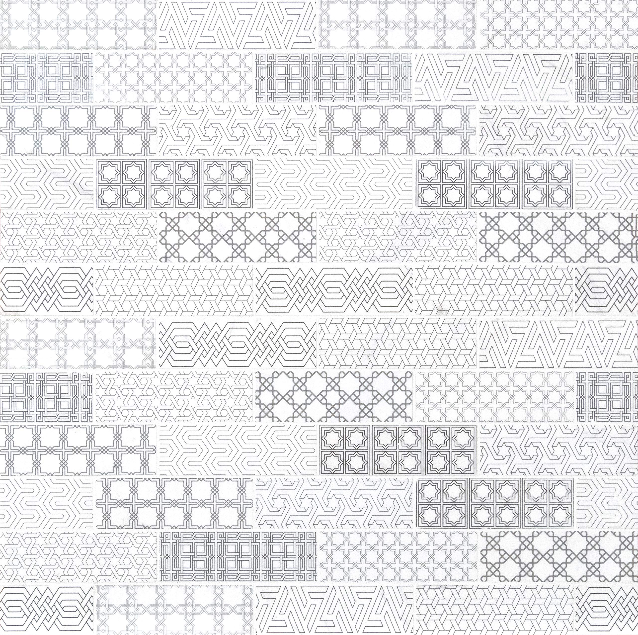 MSI Abani 11.81x11.81 Inch White Marble Subway Tile - 2x6 Inch Mesh-Mounted Mosaic for Kitchen Backsplash, Bathroom Wall & Shower Tile - Waterproof Peel-and-Stick Installation for Home Renovation & Commercial Spaces