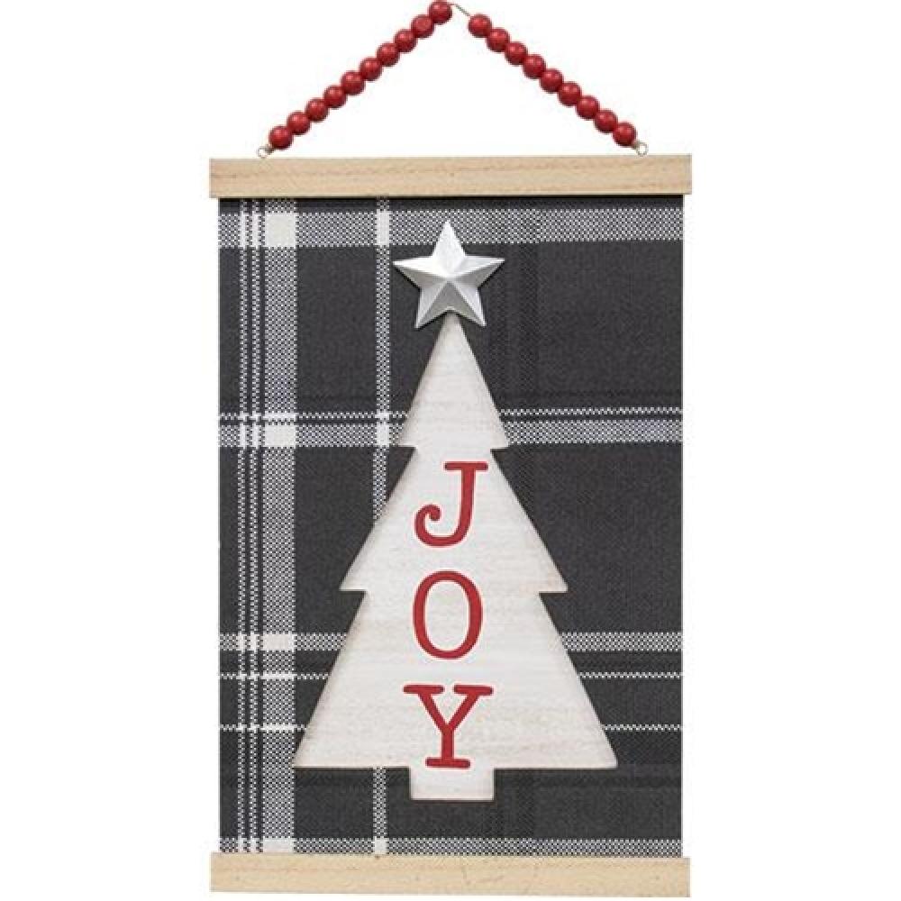 Joy Christmas Tree Scroll Plaque - Elegant Holiday Wall Decor for Home, Office & Gifts - Perfect for Christmas Decorations & Festive Celebrations