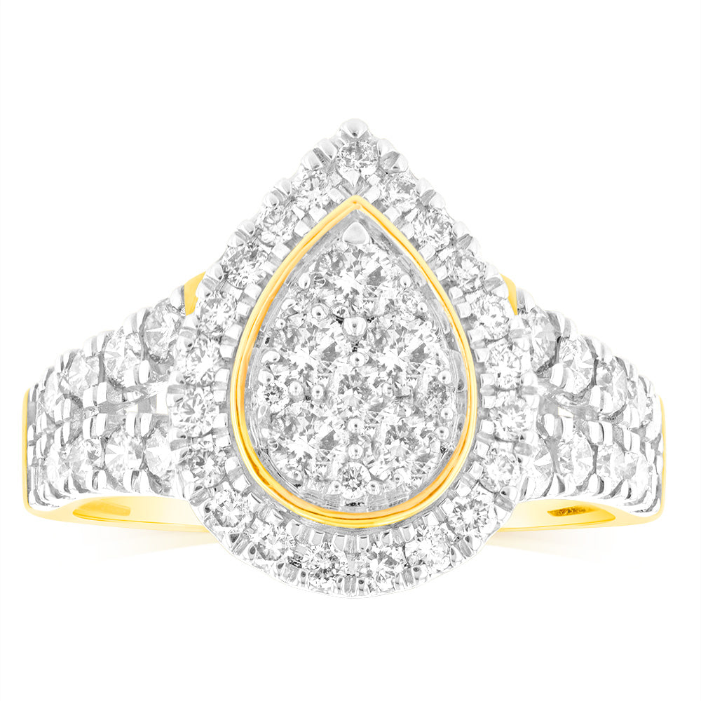 9ct Yellow Gold 2 Carat Diamond Ring with Brilliant Cut - Elegant Engagement & Wedding Jewelry for Women - Perfect for Proposals, Anniversaries & Special Occasions