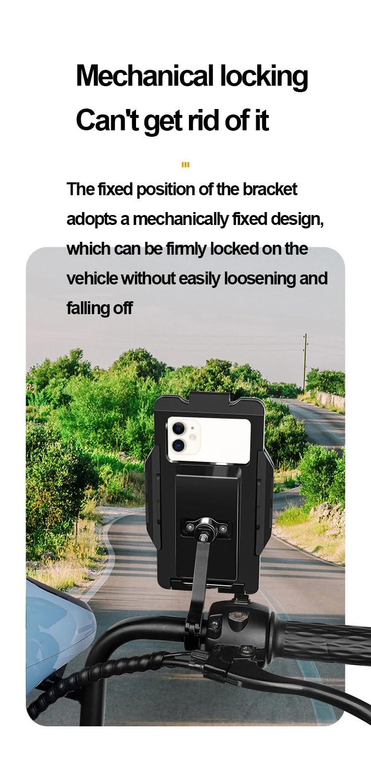 GUB Plus 16 Waterproof Bike Phone Mount - Full Sealed Touchscreen Phone Case Holder for Cycling, Motorcycle, GPS Navigation - Black (Ideal for Outdoor Sports, Commuting & Adventure Rides)
