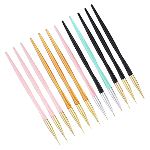 3 Pack Black UV Gel Nail Art Liner Brushes - Professional DIY Nail Painting & Design Pens for Salon, Home Manicure & Nail Extension Art