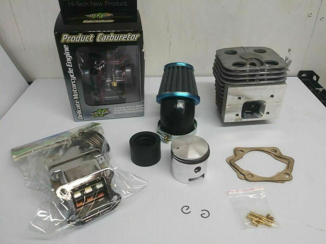 100CC Dio Reed Valve Window Piston Bicycle Engine Kit with 21mm OKO Carburetor - Upgrade Your Bike for Off-Road Adventures and Commuting