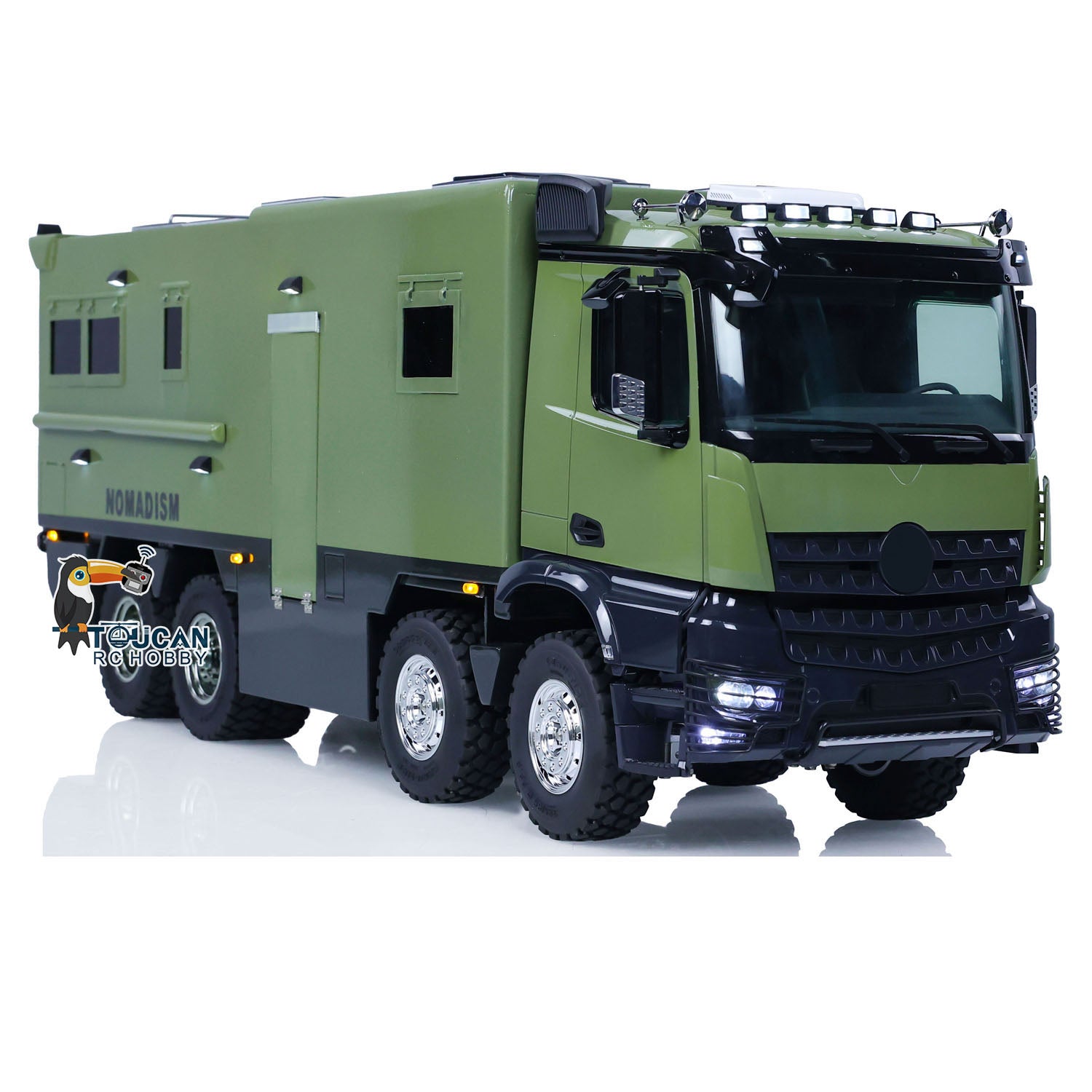 1/14 Scale 8x4 RC Recreational Vehicle RTR Remote Control Car with Sound, Light & Smoke Effects - Ready-to-Run Touring Car for Adults & Kids - Perfect for Caravaning, Off-Road Adventures & Backyard Racing