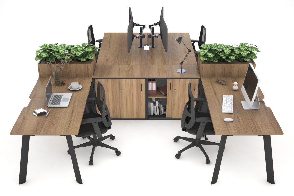 4-Person Switch Workstation with Uniform Spine & Cable Management - 1800L x 800W (4 Units) - Ideal for Office, Coworking Spaces & Home Offices