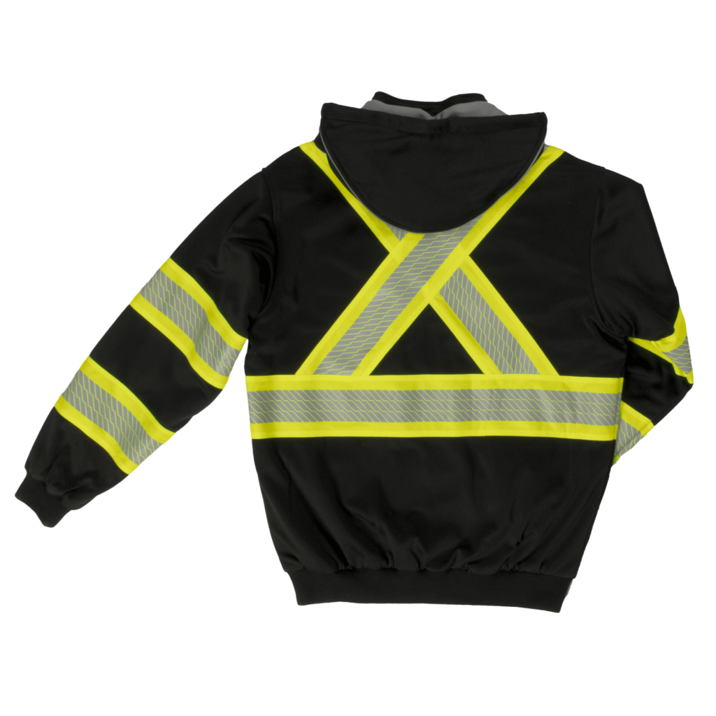 Tough Duck Thermal Lined Safety Hoodie SJ16 - Heavy Duty Work Jacket with Reflective Stripes for Construction & Outdoor Workers - Winter Workwear for Cold Weather Protection