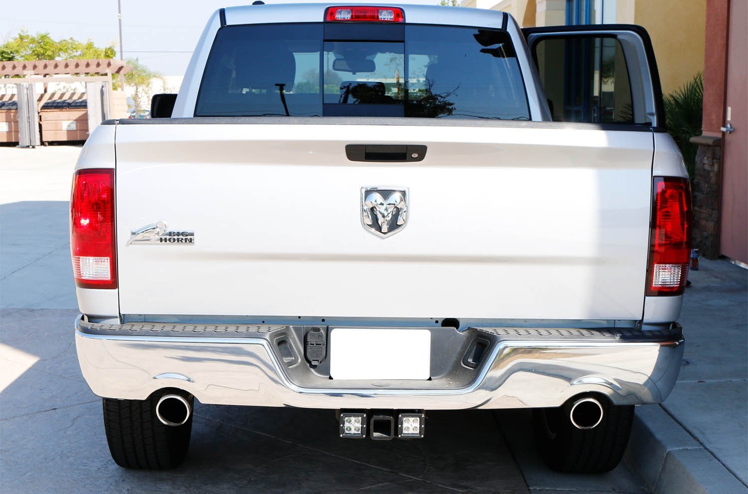 40W LED Pod Lights with Backup Tow Hitch Bracket & Wiring Kit - Compatible with 2003+ Dodge RAM 1500/2500/3500 Trucks - Perfect for Off-Roading, Camping & Nighttime Visibility