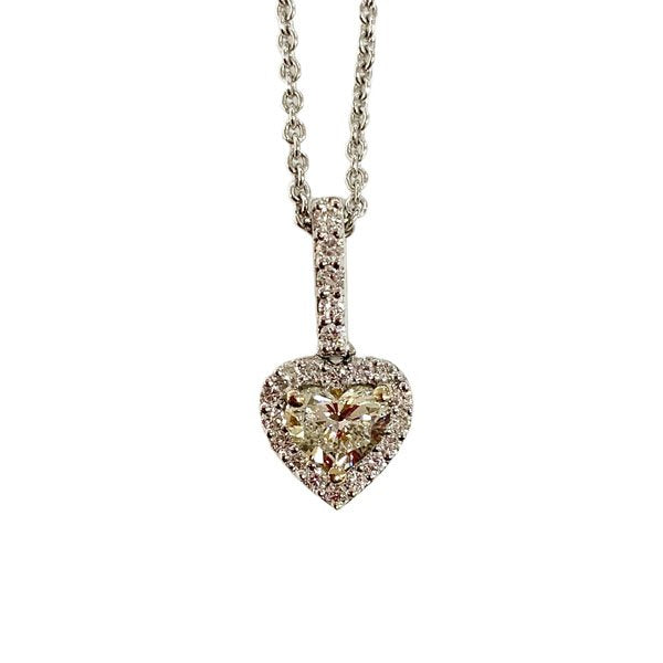 18K White Gold Diamond Pendant Necklace for Women - Elegant Solitaire Pendant Jewelry Gift for Anniversary, Valentine's Day & Special Occasions