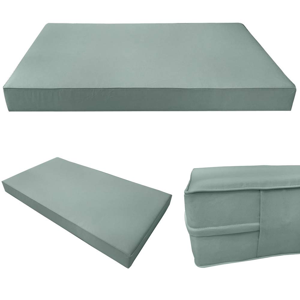 Prolinemax Twin-XL Daybed Mattress Cover with Piped Trim - Outdoor Style Fitted Sheet & Bolster Pillow Set | Perfect for Patio Furniture, Sunroom Daybeds, and Guest Room Decor