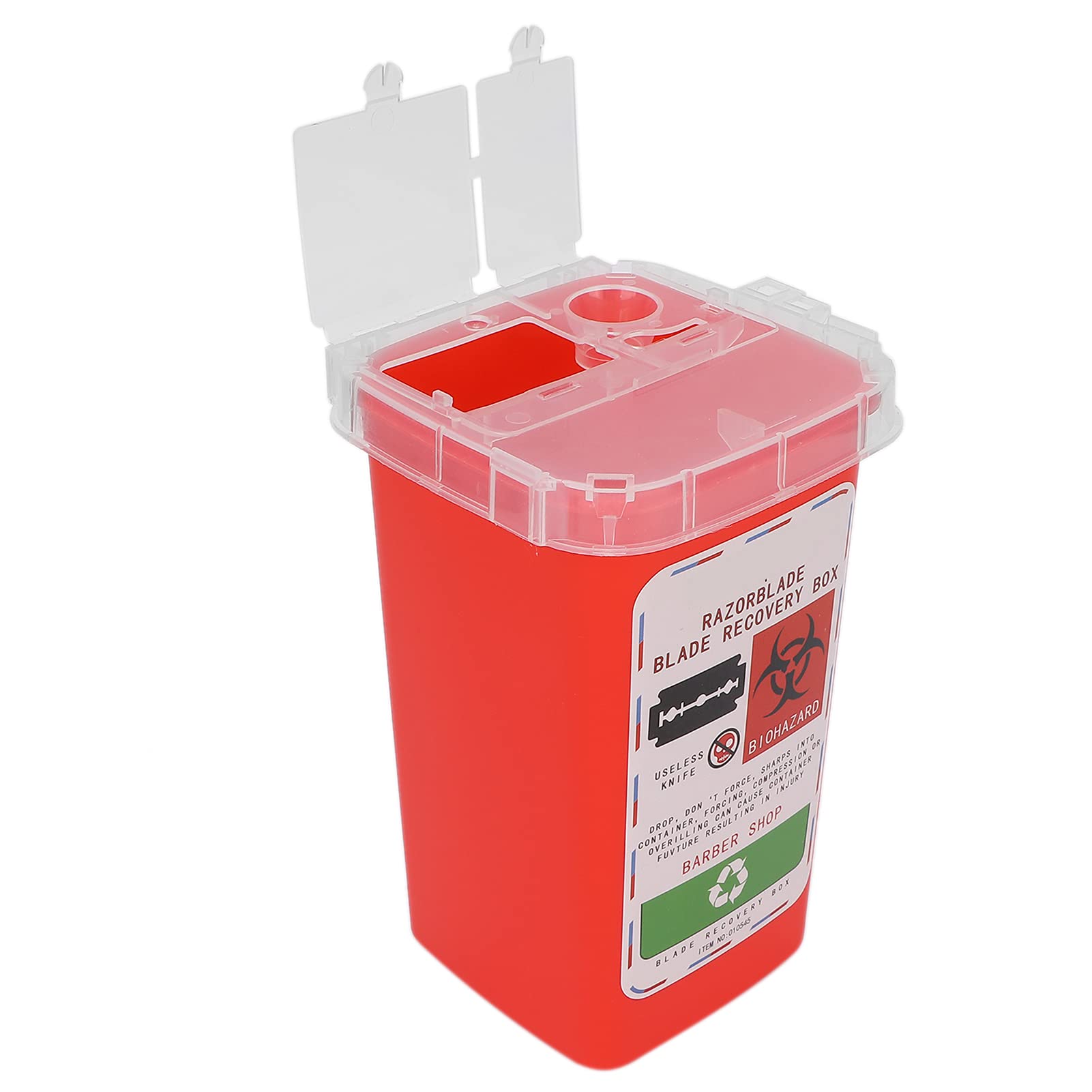 Barber Blade Disposal Box - Red Safety Container for Used Razor Blades | Hair Salon & Barber Shop Essentials | Perfect for Safe Shaving Knife Disposal at Home or Professional Use