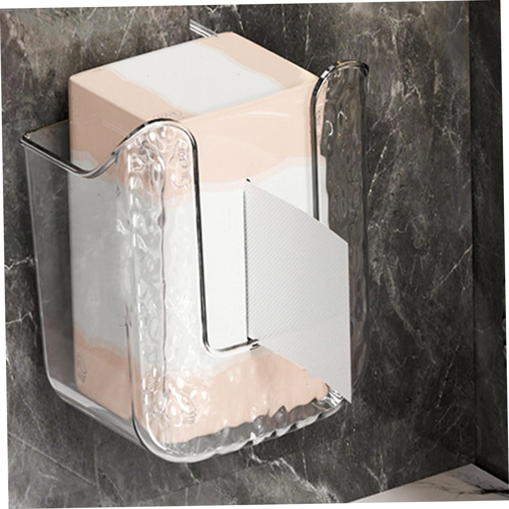 2Pcs Clear Acrylic Wall Mounted Wet Wipes Dispenser Box - No Drill Baby Wipes Holder for Kitchen, Bathroom & Bedroom | Easy Refillable Tissue Container for Baby Care, Makeup Removal & Household Cleaning