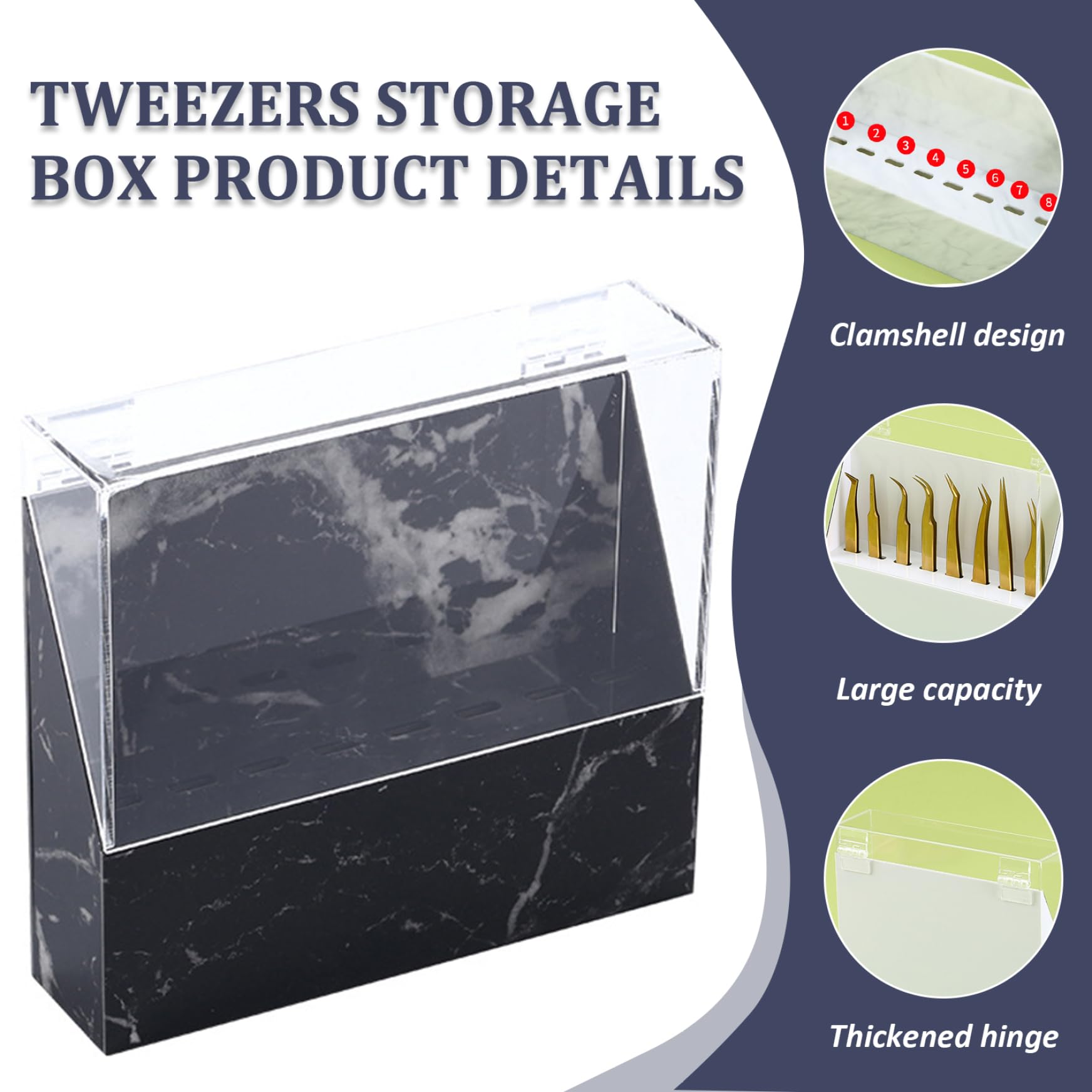 Premium Acrylic Lash Tweezer Holder - 8 Hole Dust-Proof Eyelash Extension Stand | Portable & Sturdy Tweezer Organizer for Salon Professionals | Perfect for Eyelash Extension Tools Storage & Display