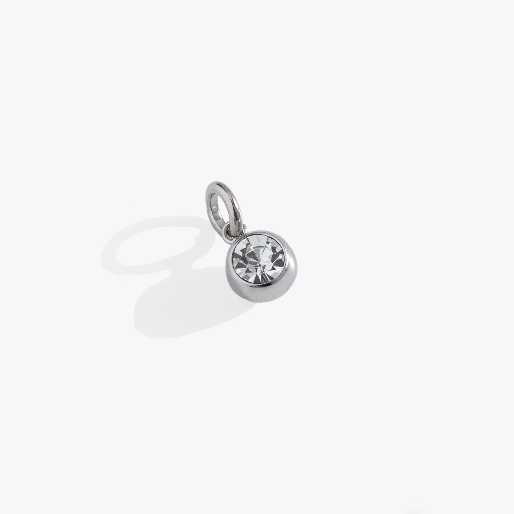 April Birthstone Charm - Sterling Silver Interchangeable Pendant for Necklace or Bracelet - Perfect Gift for April Birthdays, Anniversaries & Special Occasions