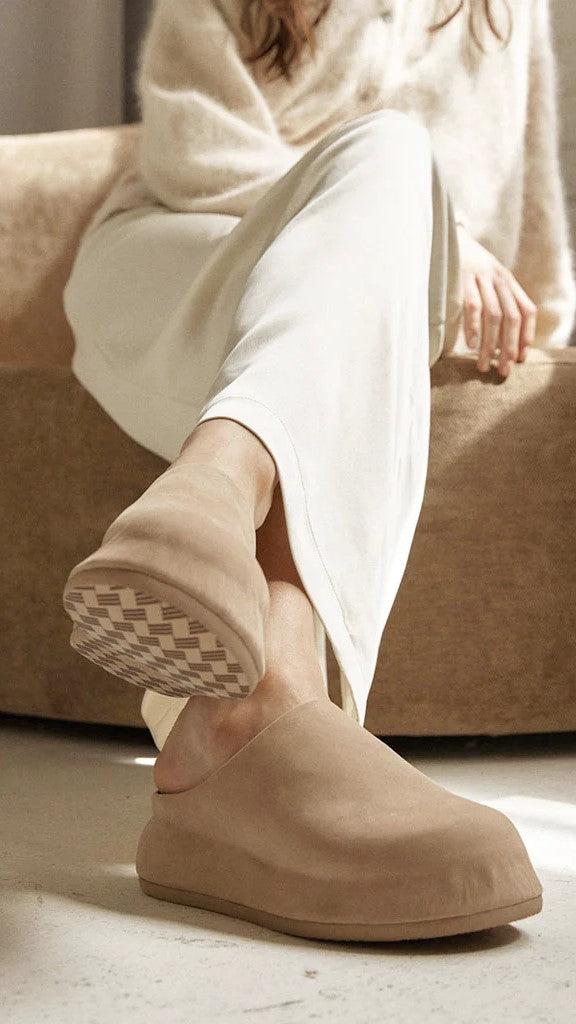 Alias Mae Phoebe Slide Sandals - Cream Nubuck Leather Comfortable Slides for Women | Perfect for Beach, Poolside, and Summer Casual Wear