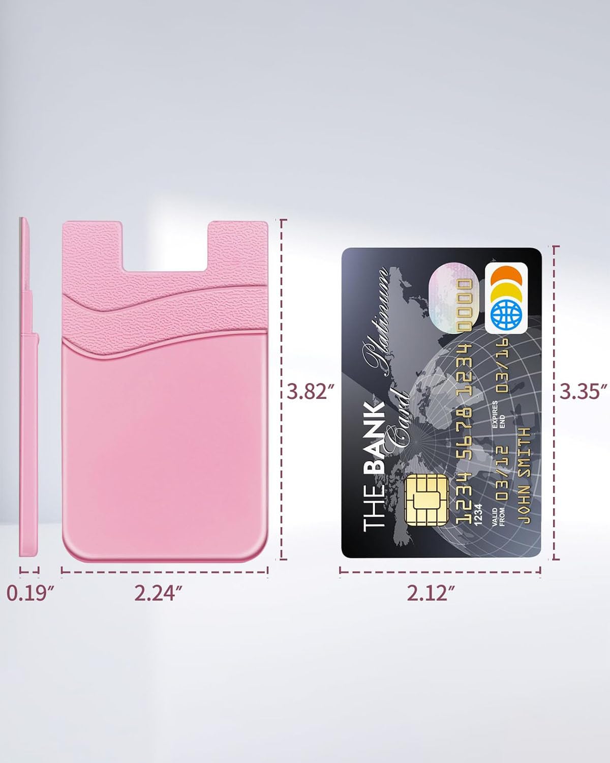 BIAJIYA Adhesive Silicone Phone Card Holder - Stick On Wallet Sleeve for iPhone Samsung Galaxy | Perfect for Business Cards, ID & Credit Cards While Shopping or Traveling