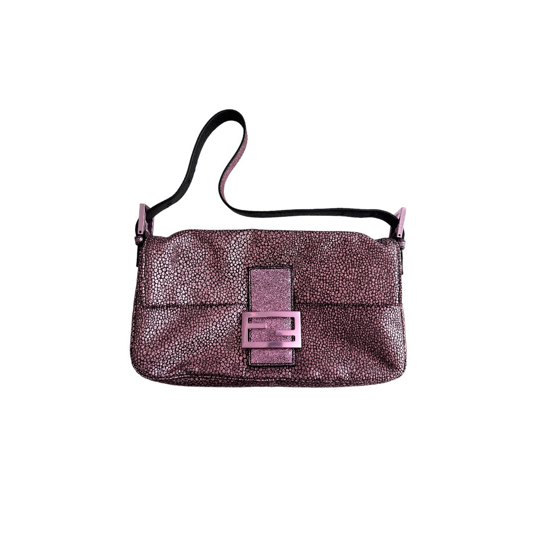 Fendi Purple Metallic Spots Baguette Bag - Luxury Designer Shoulder Bag for Women, Perfect for Parties, Date Nights & Special Occasions