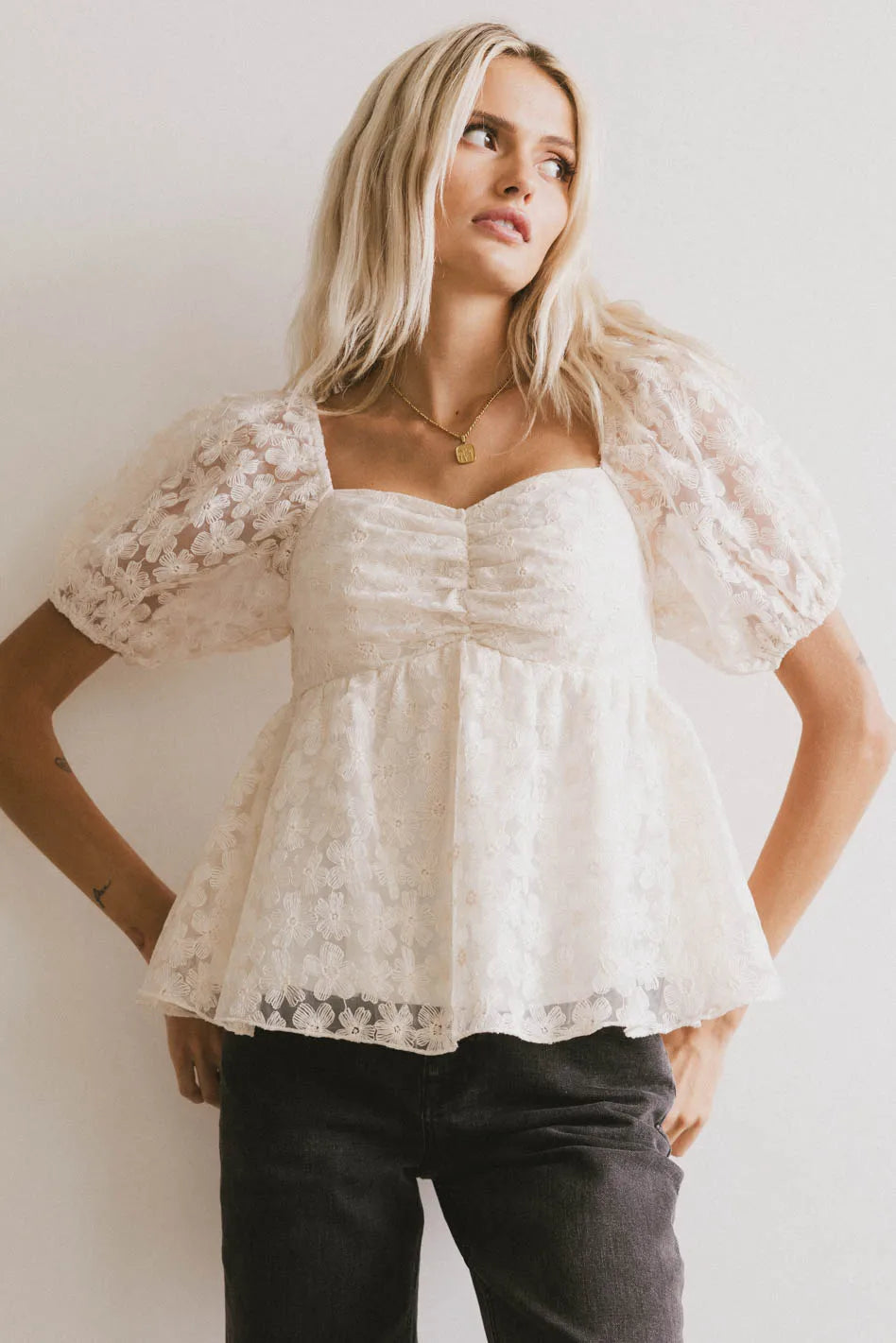Baylinn Floral Print Peplum Top for Women - Elegant Blouse for Casual Wear, Date Night & Office Outfits