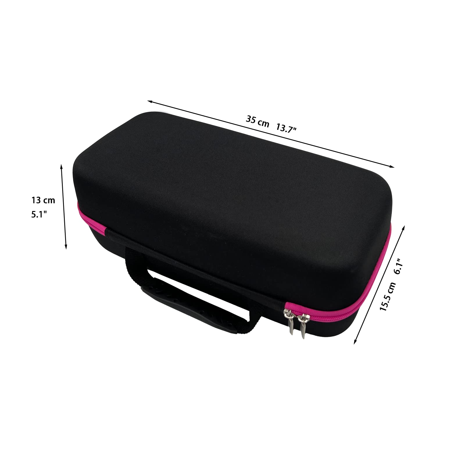 Dyson Hair Dryer Travel Case - Hard Protective Storage Box with Pink Zipper for Dyson Supersonic & Accessories | Perfect for Travel, Home Organization & Salon Professionals