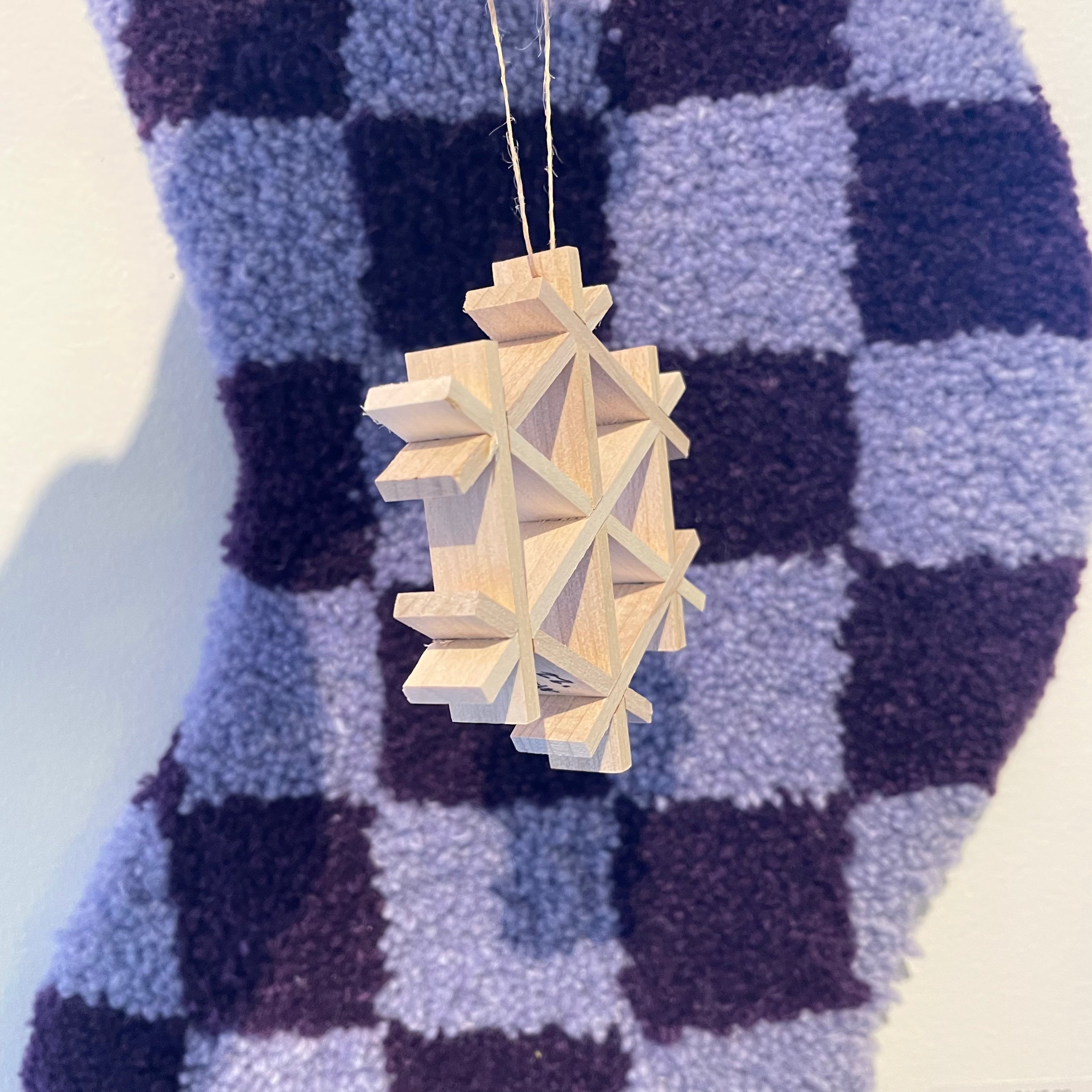 Handmade Wooden Snowflake Kumiko Ornament - Japanese Woodworking Art - Christmas Tree Decoration & Home Décor Gift